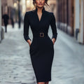 Cora | Midi Shirt Dress with Belt for Women