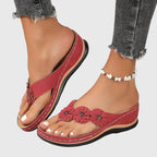 Silke | Flower Embellished Thong Sandals for Women