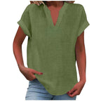 Dahlia | Blouse with V-Neck and Short Sleeves for Women