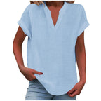 Dahlia | Blouse with V-Neck and Short Sleeves for Women