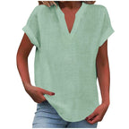 Dahlia | Blouse with V-Neck and Short Sleeves for Women