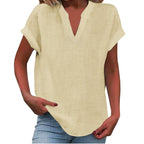 Dahlia | Blouse with V-Neck and Short Sleeves for Women