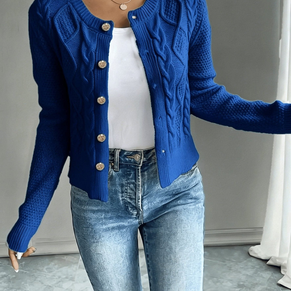 Damaris | Cable-Knit Cardigan with Button-Front for Women