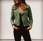 Danica | Suede Cropped Jacket with Lapel Collar for Women