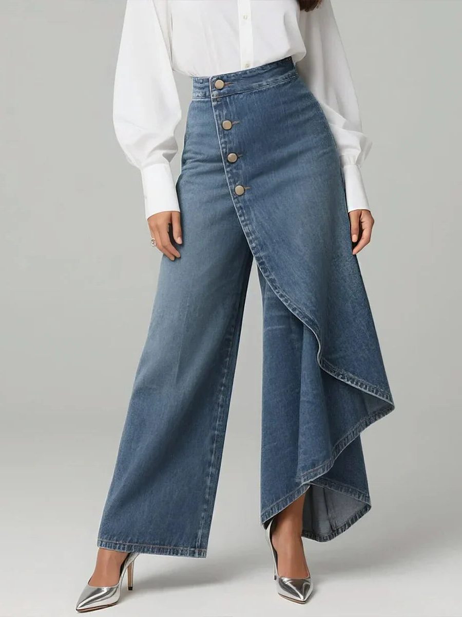 Diantha | High Waist Wide Leg Denim Pants for Women