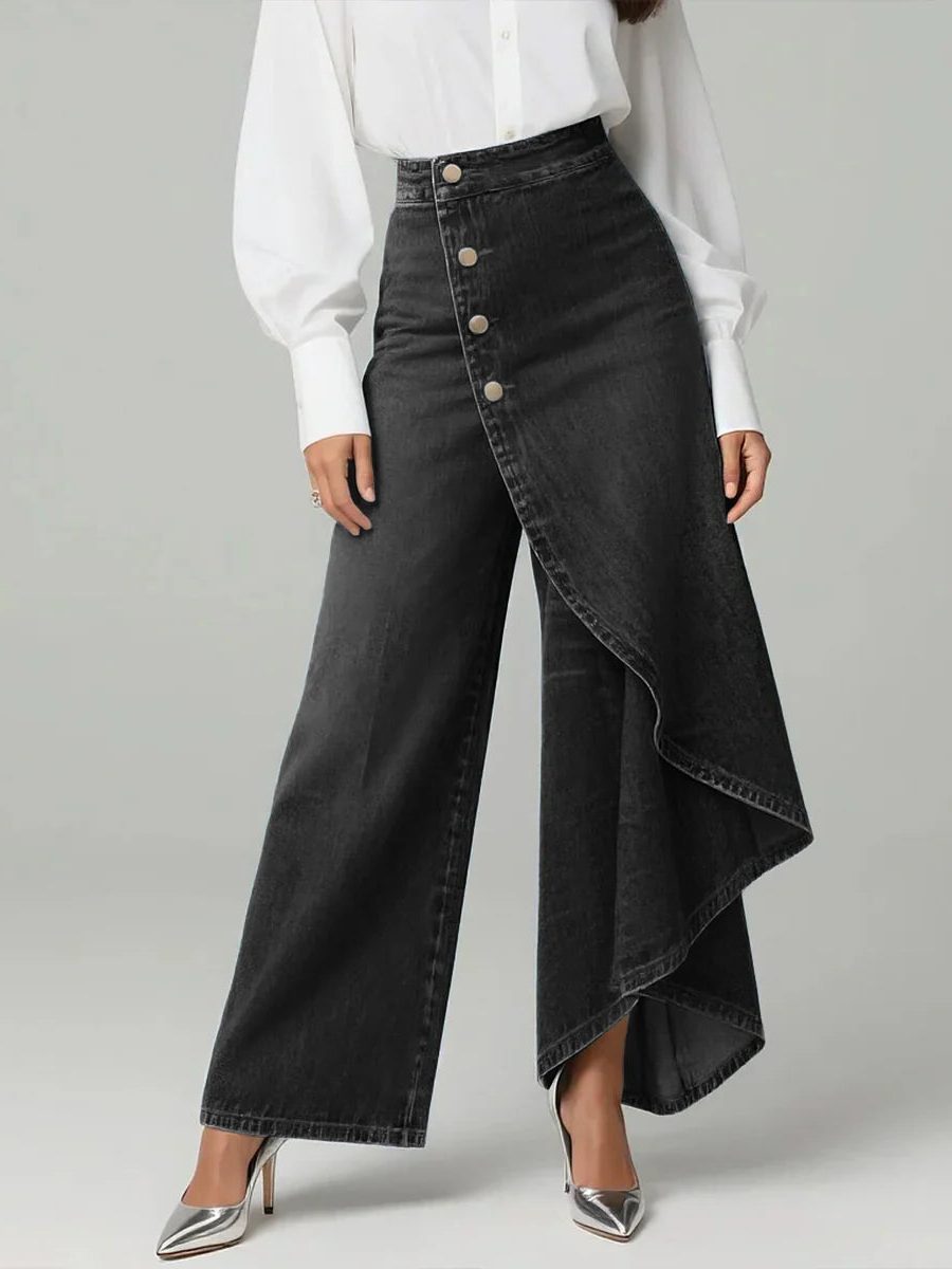 Diantha | High Waist Wide Leg Denim Pants for Women