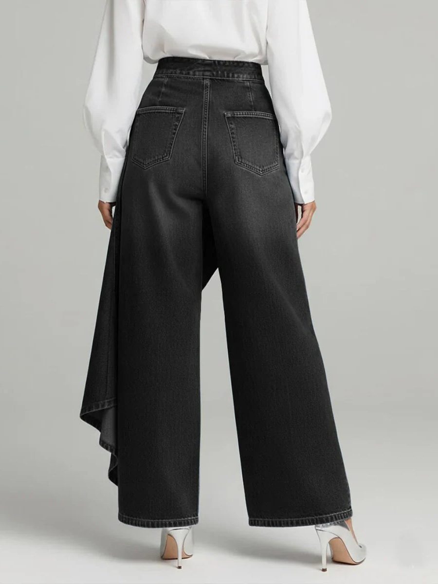 Diantha | High Waist Wide Leg Denim Pants for Women