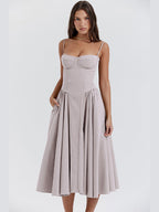 Florentina | Wedding Guest A-Line Midi Dress for Women