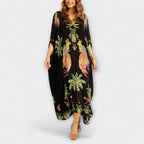 Antonella | V-Neck Maxi Dress with Half Sleeves for Women