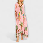 Antonella | V-Neck Maxi Dress with Half Sleeves for Women