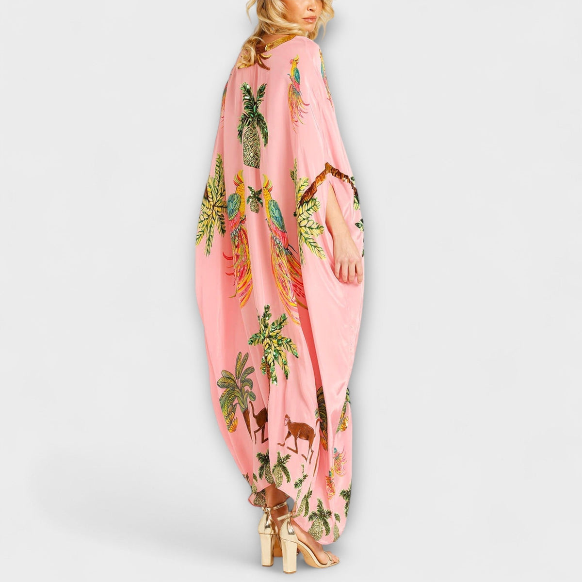 Antonella | V-Neck Maxi Dress with Half Sleeves for Women