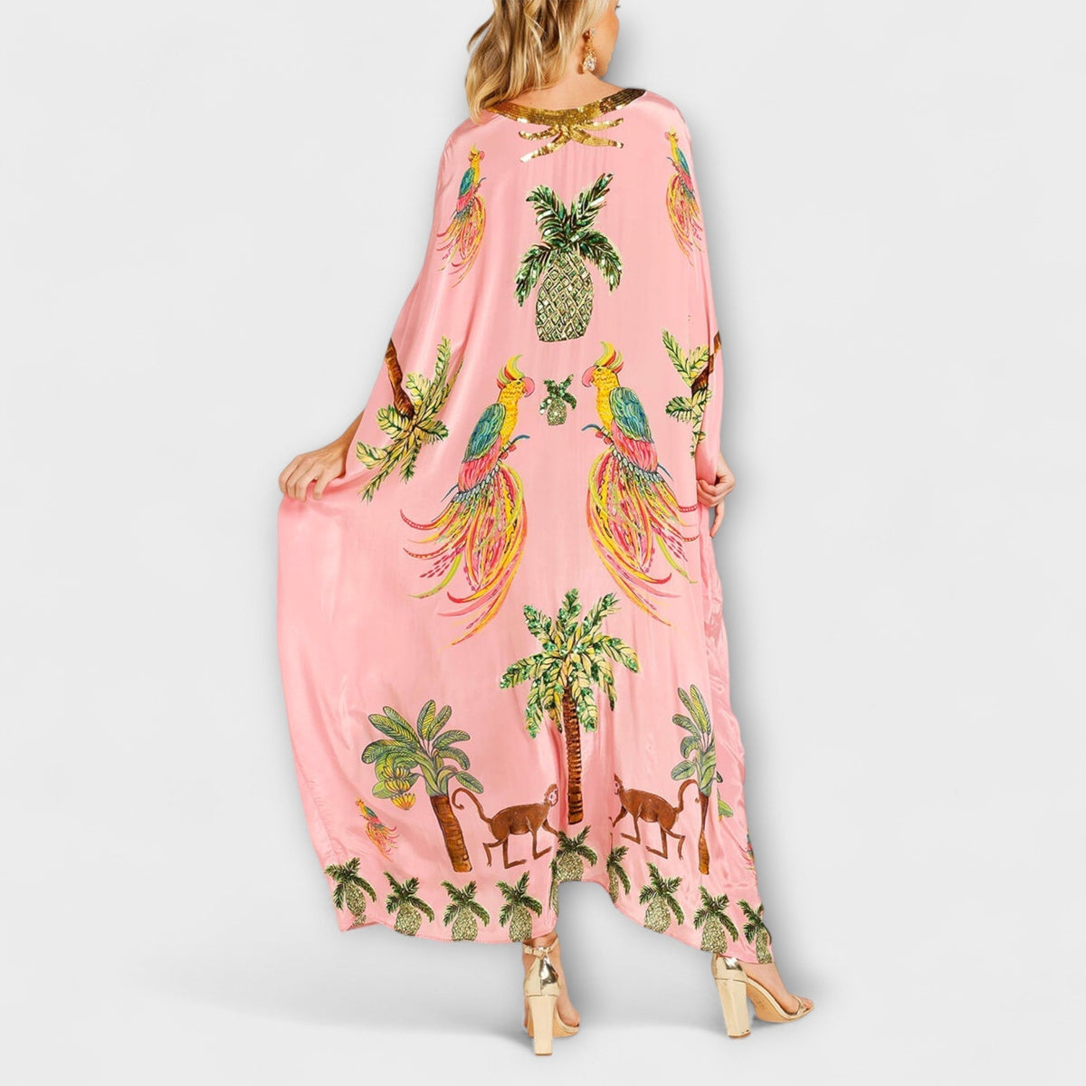 Antonella | V-Neck Maxi Dress with Half Sleeves for Women