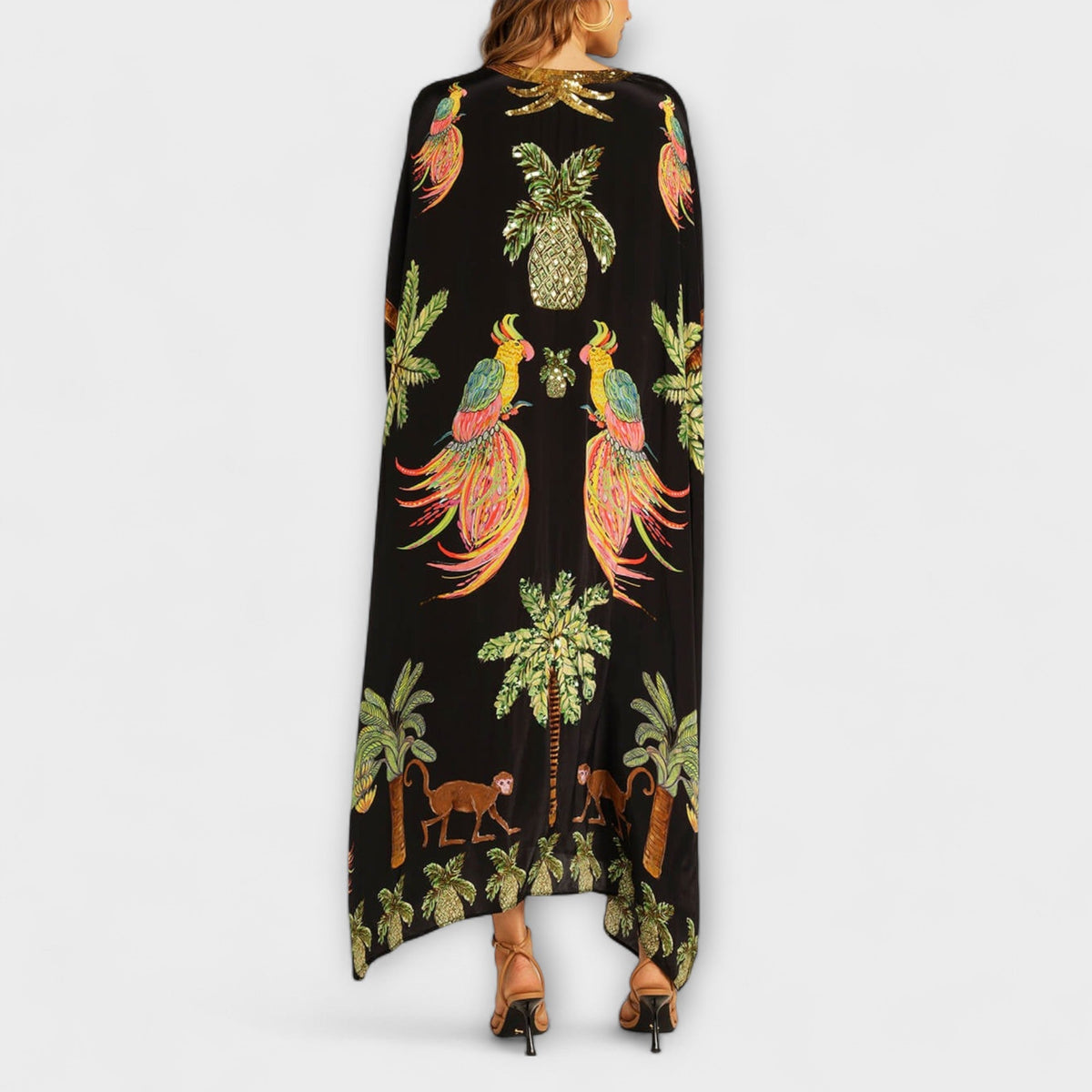 Antonella | V-Neck Maxi Dress with Half Sleeves for Women