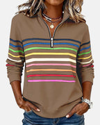 Iris | Striped Half-Zip Sweatshirt for Women