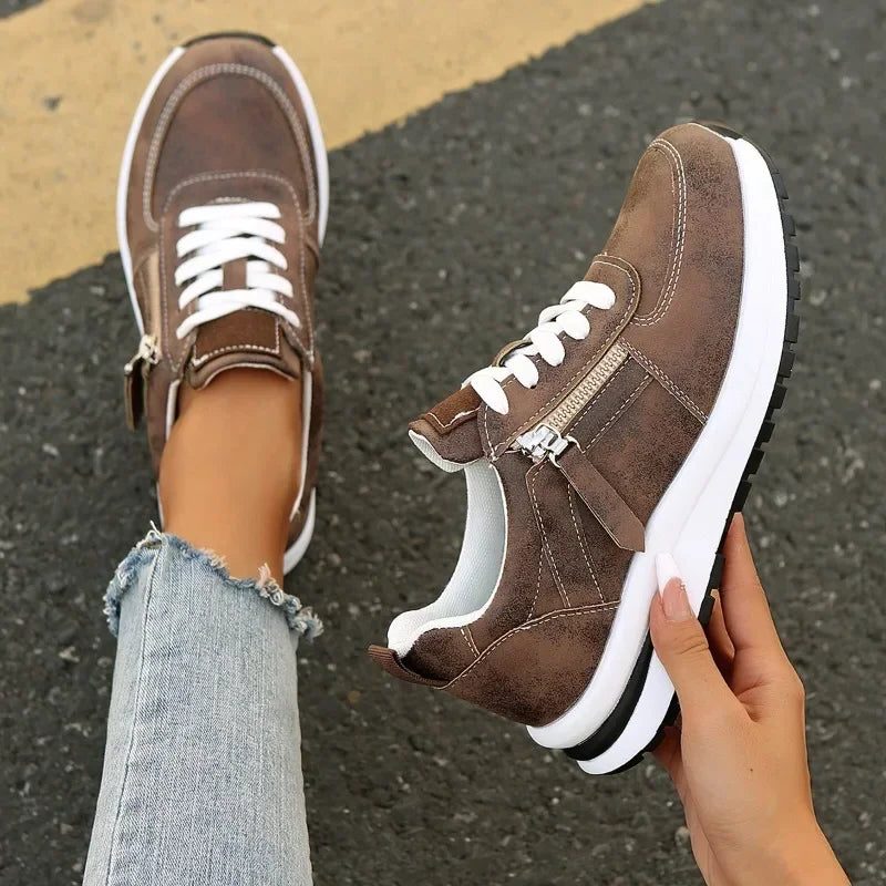 Edmee | Suede Lace-Up Sneakers for Women