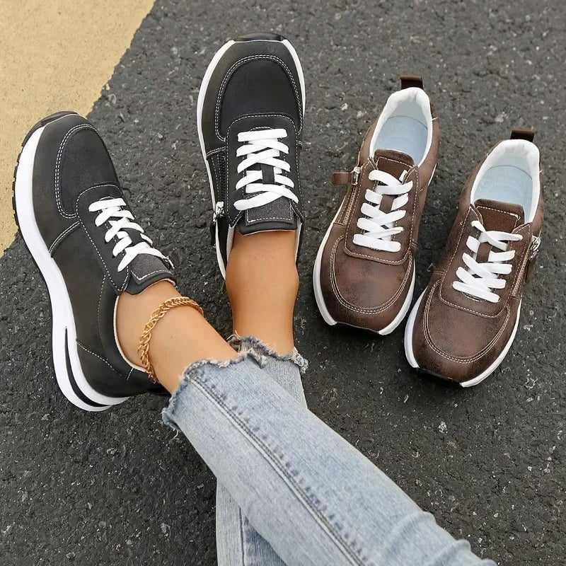 Edmee | Suede Lace-Up Sneakers for Women