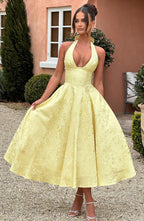 Caroline | Wedding Guest A-Line Midi Dress for Women