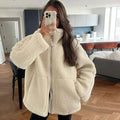 Elaina | Oversized Fleece Jacket with Stand Collar for Women