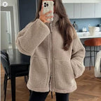 Elaina | Oversized Fleece Jacket with Stand Collar for Women