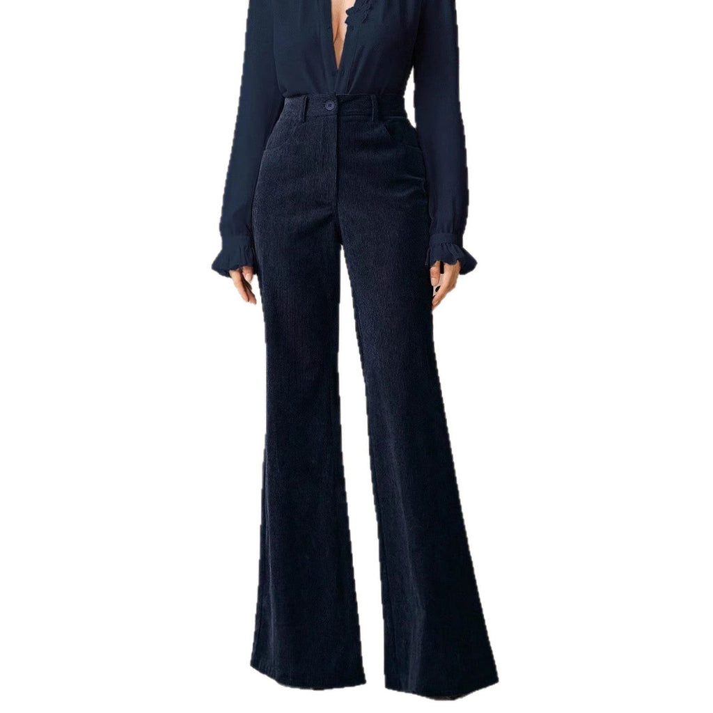 Elara | High Waist Wide Leg Corduroy Pants for Women
