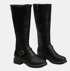 Elif | Tall Block Heel Riding Boots with Buckle Strap for Women