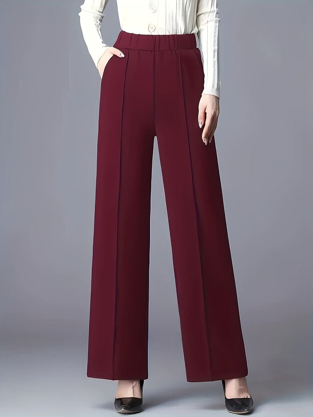 Elvire | High-Waisted Wide Leg Pants for Women