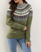 Estrella | Fair Isle Sweater with Crew Neck for Women