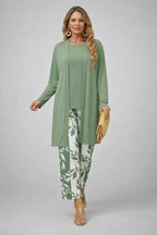 Evelyn | Floral Longline Cardigan Three-Piece Set for Women