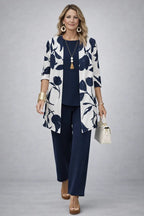 Evelyn | Floral Longline Cardigan Three-Piece Set for Women
