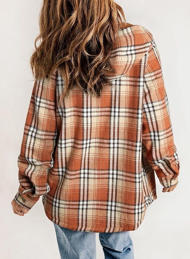 Fianna | Plaid Flannel Shirt Jacket with Sherpa Collar for Women