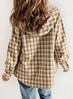 Fianna | Plaid Flannel Shirt Jacket with Sherpa Collar for Women