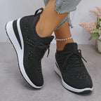 Fleur | Rhinestone Lace-Up Sneakers for Women