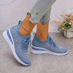 Fleur | Rhinestone Lace-Up Sneakers for Women
