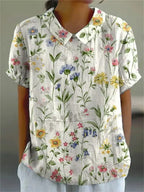Nahla | Floral Print Blouse with Collar for Women