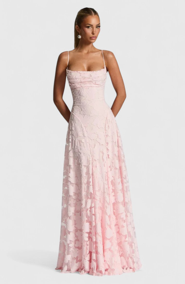 Zinnia | Floral Spaghetti Strap A-Line Maxi Dress for Women