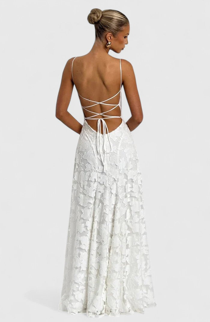 Zinnia | Floral Spaghetti Strap A-Line Maxi Dress for Women