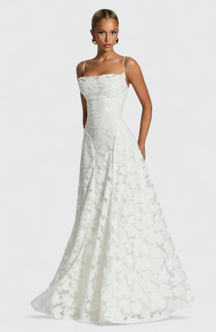 Zinnia | Floral Spaghetti Strap A-Line Maxi Dress for Women