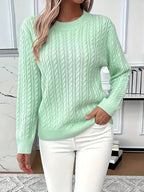 Guinevere | Cable Knit Sweater with Crew Neck for Women