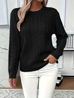 Guinevere | Cable Knit Sweater with Crew Neck for Women