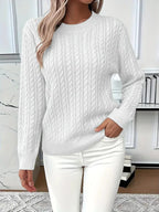 Guinevere | Cable Knit Sweater with Crew Neck for Women