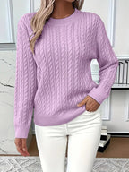 Guinevere | Cable Knit Sweater with Crew Neck for Women