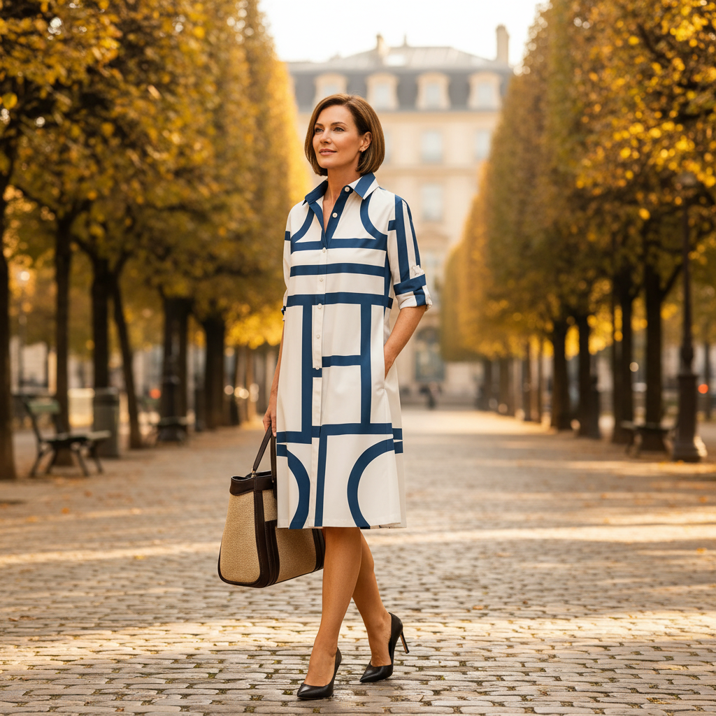 Gardenia | Button-Down Midi Shirt Dress for Women