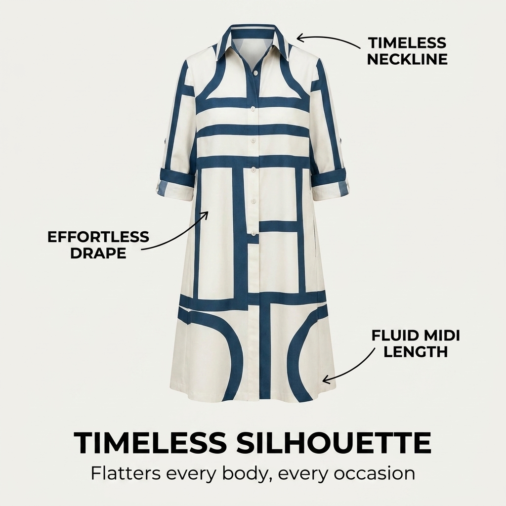 Gardenia | Button-Down Midi Shirt Dress for Women