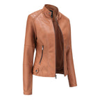 Ilana | Leather Zip-Up Jacket for Women