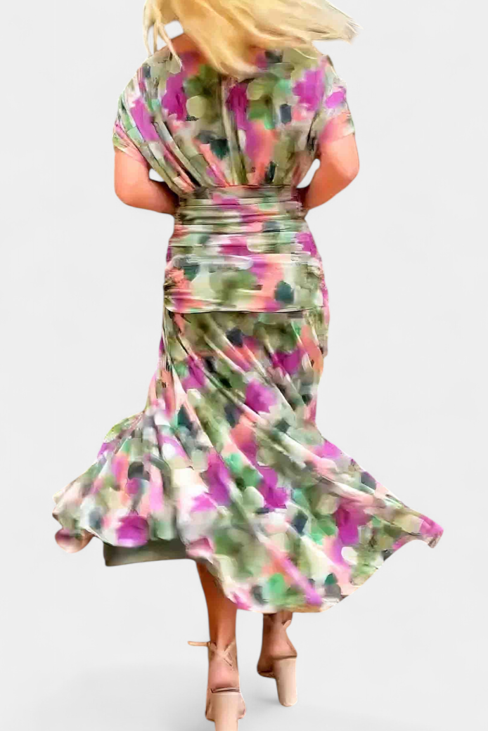 Rashida | Off-Shoulder Ruched Midi Dress for Women