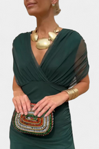 Rashida | Off-Shoulder Ruched Midi Dress for Women