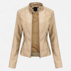 Zuri | Cropped Zip-Up Leather Jacket for Women