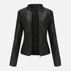 Zuri | Cropped Zip-Up Leather Jacket for Women