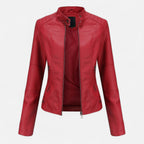Zuri | Cropped Zip-Up Leather Jacket for Women