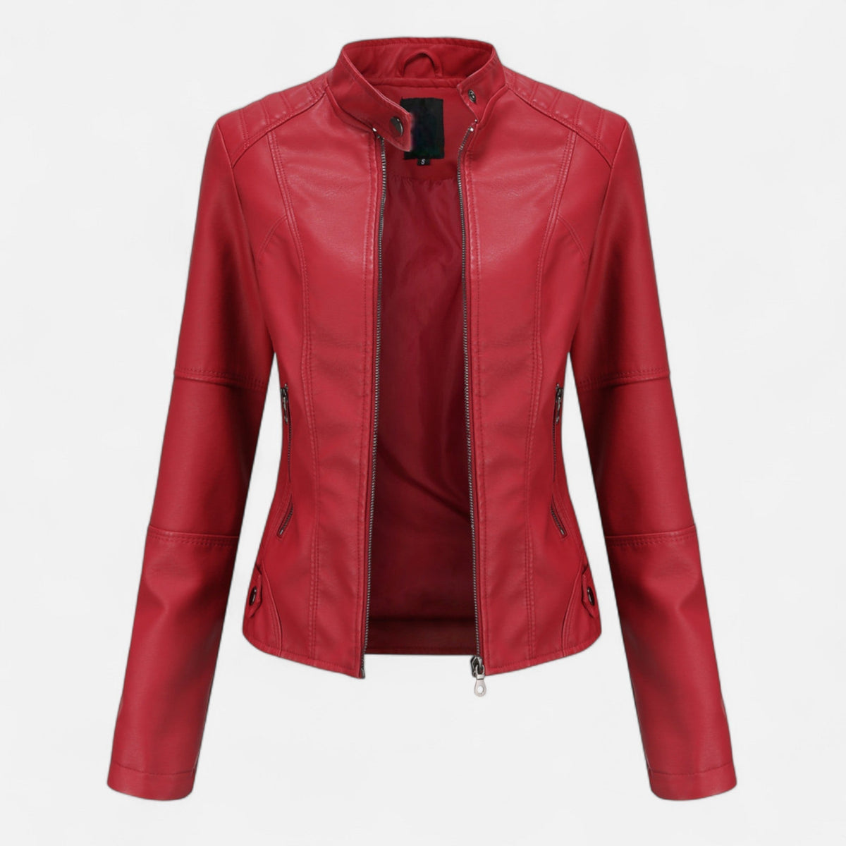 Zuri | Cropped Zip-Up Leather Jacket for Women